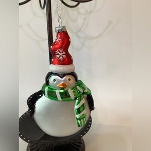 Glass Penguin Christmas Ornament